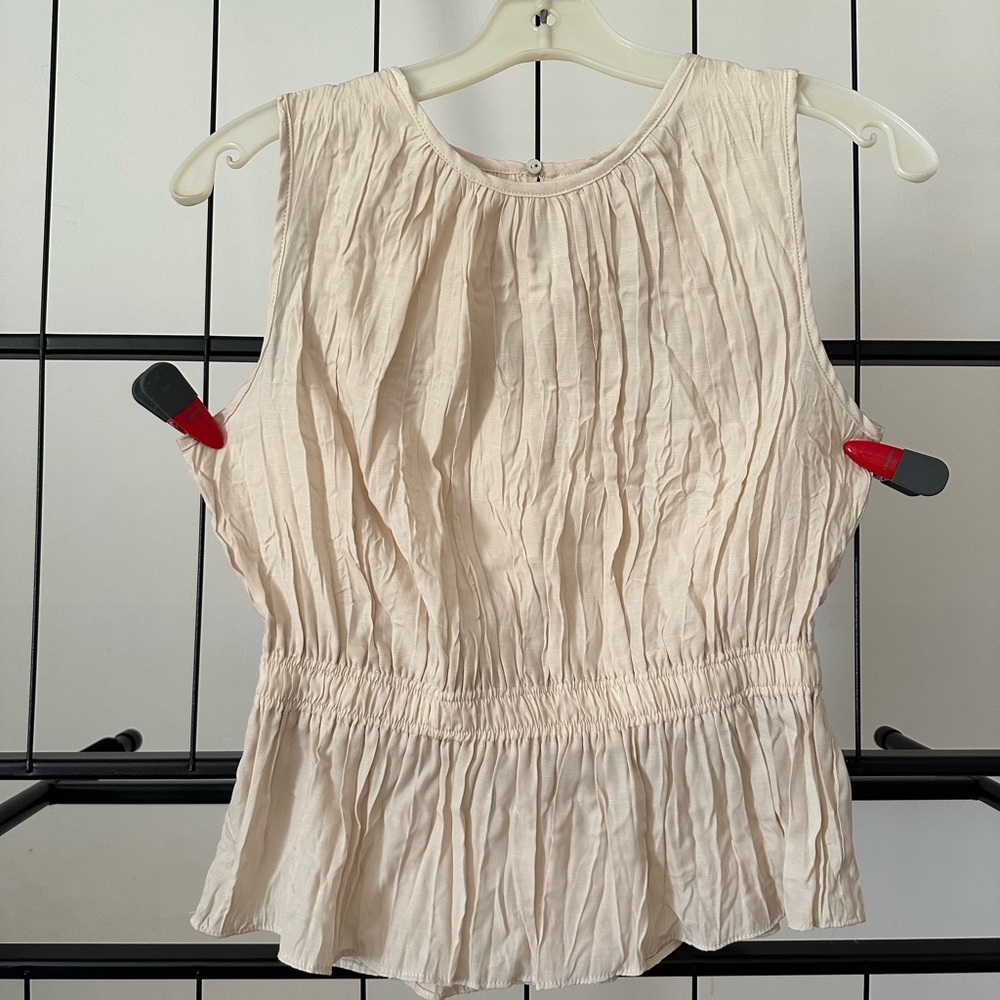 Elegant Cream Sleeveless Top